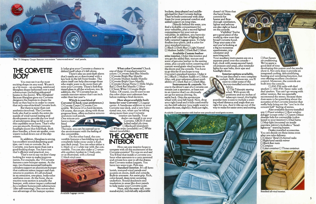 1975 Corvette Revised Brochure Page 3